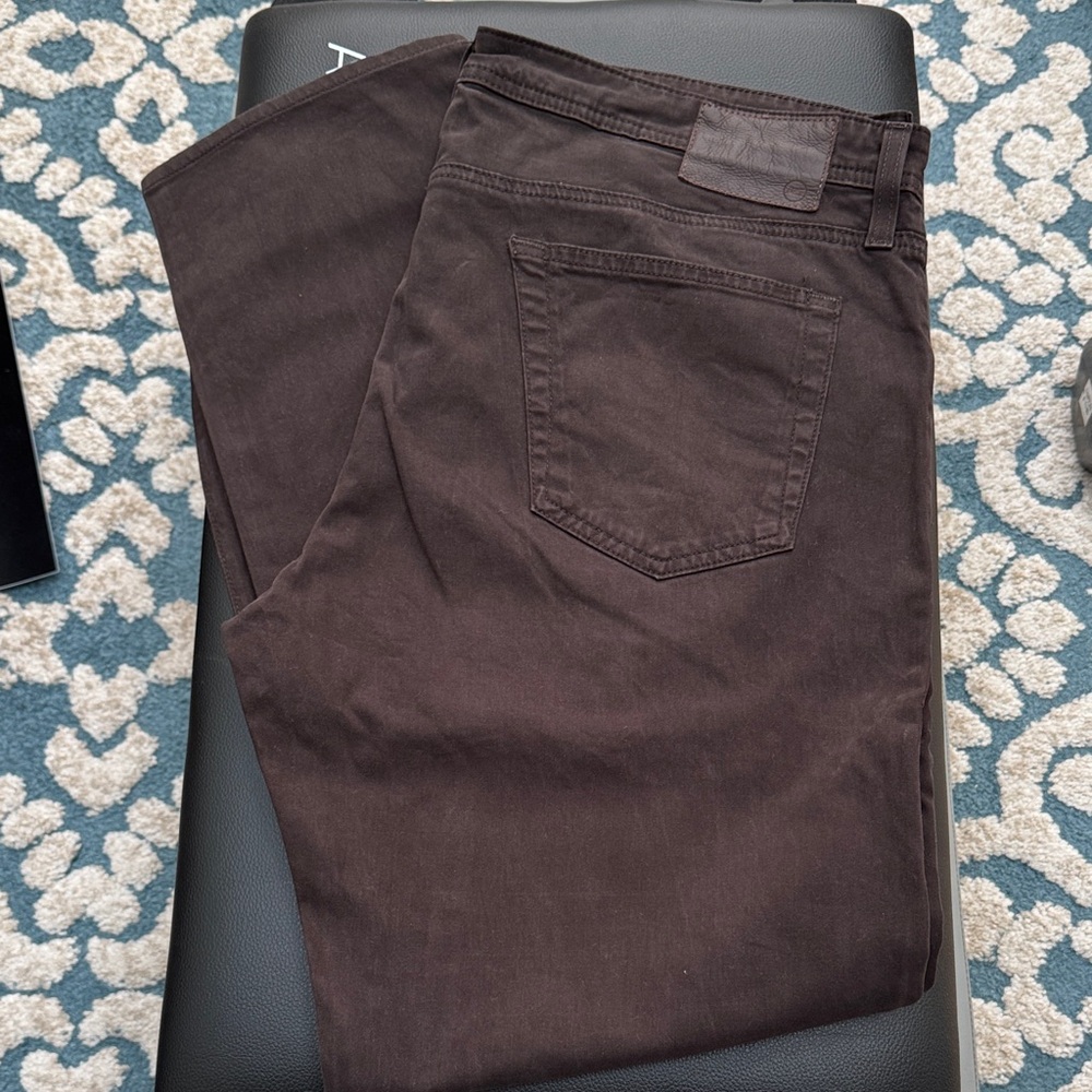 AG Adriano Goldschmied Dark Brown Straight-Leg Jeans